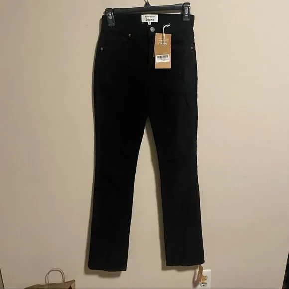 NWT Reformation Peyton High Rise Bootcut Corduroy Pants Black- Size 24 - Picture 2 of 8